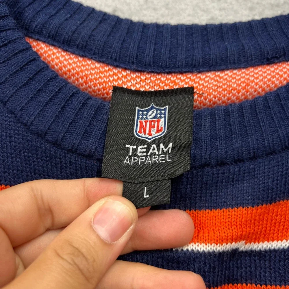 NFL Team Apparel Denver Broncos Light Up Ugly Christmas Sweater Mens L Orange